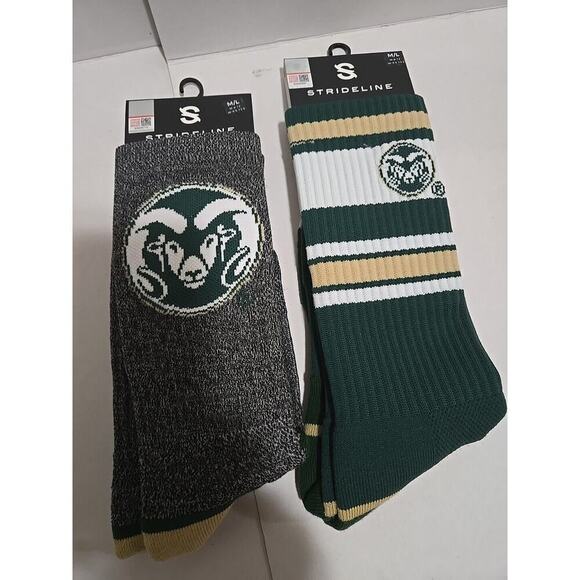 Colorado State Rams Men's Size M/L Men 8-12 Women 9.5-13.5 Gray Green 2 Pairs - Picture 1 of 8